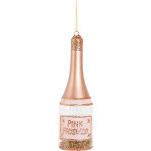 Skleněná ručně vyrobená vánoční ozdoba ø 5 cm Pink Prosecco – Sass & Belle obraz