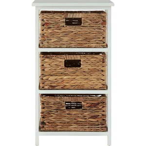 Koupelnový regál z masivu pavlovnie v bílo-přírodní barvě 41x70 cm Padstow – Premier Housewares obraz