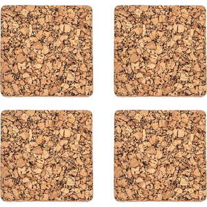 Korkové podtácky v přírodní barvě v sadě 4 ks Querco – ZicZac obraz