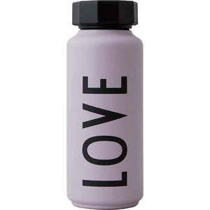 Fialová termo láhev Design Letters Love, 500 ml obraz