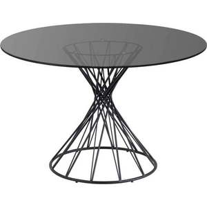 Černý kulatý jídelní stůl se skleněnou deskou ø 120 cm Niut – Kave Home obraz