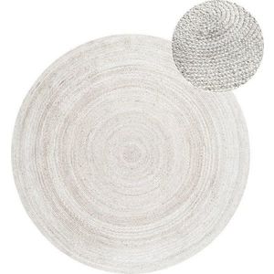 Bílý oboustranný/ručně tkaný jutový kulatý koberec ø 140 cm Braided – Hanse Home obraz