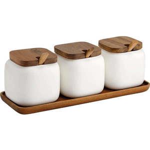 Porcelánové dózy v sadě 3 ks na cukr/na sůl Essentials – Ladelle obraz
