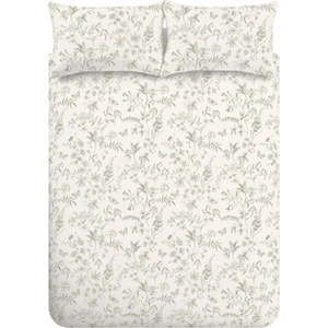 Zelené/krémové bavlněné povlečení na jednolůžko 135x200 cm Thea Floral – Bianca obraz