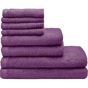 Fialové rychleschnoucí/froté bavlněné ručníky a osušky v sadě 8 ks Quick Dry – Catherine Lansfield obraz
