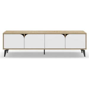 TV stolek v dekoru dubu v bílo-přírodní barvě 180x51 cm Nola – Marckeric obraz
