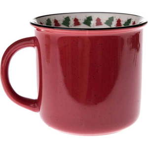 Červený porcelánový hrnek s vánočním motivem 380 ml – Dakls obraz