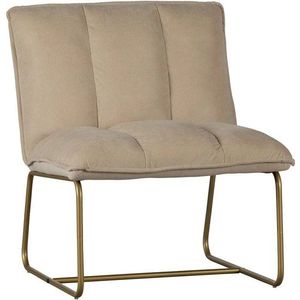 Béžové křeslo s konstrukcí ve zlaté barvě WOOOD Fie obraz