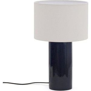 Modrá stolní lampa s textilním stínidlem (výška 53, 5 cm) Toneric – Kave Home obraz