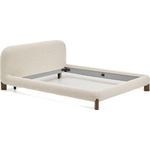 Béžová čalouněná dvoulůžková postel bez roštu 160x200 cm Odina – Kave Home obraz