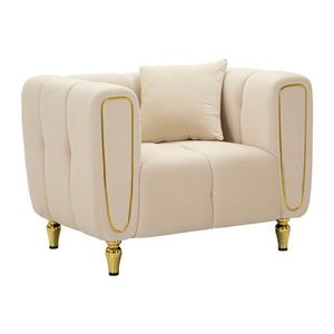 Krémové sametové křeslo Alma – Mauro Ferretti obraz