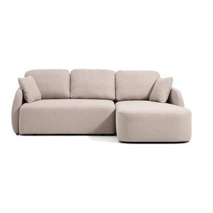 Béžová žinylková rozkládací rohová pohovka (levý roh/s lenoškou) Laira – Kave Home obraz