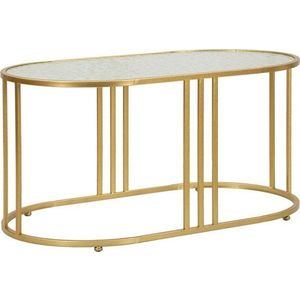 Bílý/ve zlaté barvě konferenční stolek se skleněnou deskou 50x90 cm Antalia – Mauro Ferretti obraz