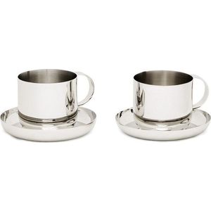 Šálky v sadě 2 ks z nerezové oceli ve stříbrné barvě Nirela – Kave Home obraz