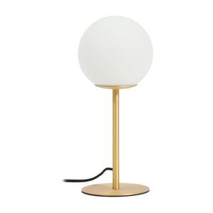 Bílá/ve zlaté barvě stolní lampa se skleněným stínidlem (výška 35 cm) Brisia – Kave Home obraz