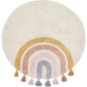 Slonovinový pratelný/ručně tkaný bavlněný dětský koberec ø100 cm Tadea – Kave Home obraz