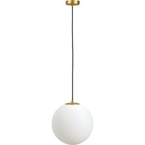 Bílé/ve zlaté barvě závěsné svítidlo se skleněným stínidlem ø 10 cm Brisia – Kave Home obraz