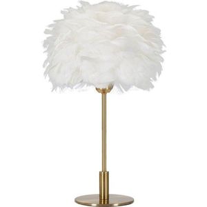 Bílá/ve zlaté barvě stolní lampa (výška 50 cm) Ball Feather – Mauro Ferretti obraz