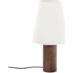Bílá/v tmavě přírodní barvě stolní lampa s textilním stínidlem (výška 49, 5 cm) Marga – Kave Home obraz