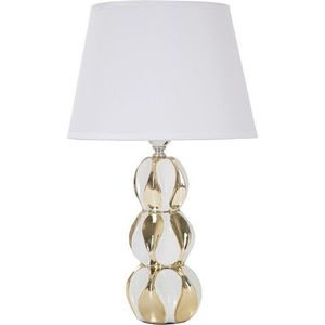 Bílá/ve zlaté barvě keramická stolní lampa s textilním stínidlem (výška 46 cm) Glam Balls – Mauro Ferretti obraz
