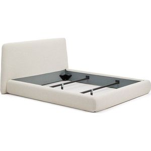 Béžová čalouněná dvoulůžková postel bez roštu 160x200 cm Martina – Kave Home obraz