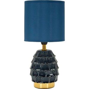 Modrá keramická stolní lampa s textilním stínidlem (výška 30, 5 cm) Pigny – Mauro Ferretti obraz