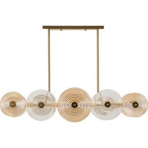 Závěsné svítidlo ve zlaté barvě se skleněným stínidlem Venice – Mauro Ferretti obraz