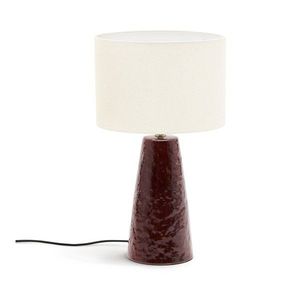 Červená/bílá stolní lampa s textilním stínidlem (výška 49 cm) Drava – Kave Home obraz