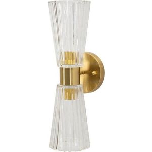 Skleněné nástěnné svítidlo ve zlaté barvě Prague – Mauro Ferretti obraz
