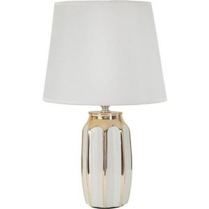 Bílá/ve zlaté barvě keramická stolní lampa s textilním stínidlem (výška 40, 5 cm) Cassy – Mauro Ferretti obraz