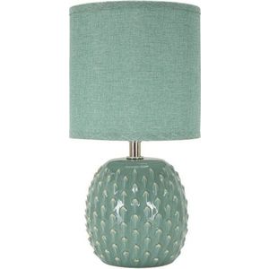 Světle modrá keramická stolní lampa s textilním stínidlem (výška 27 cm) Pontus – Mauro Ferretti obraz