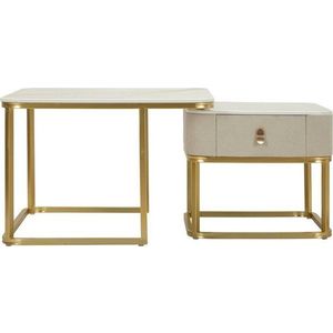 Krémové/ve zlaté barvě konferenční stolky v sadě 2 ks v dekoru mramoru 50x70 cm Beauty – Mauro Ferretti obraz
