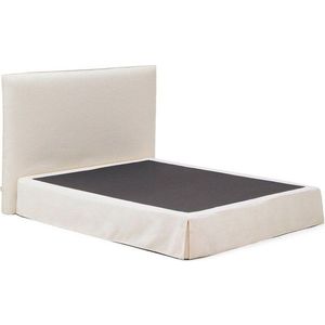 Bílá čalouněná dvoulůžková postel 160x200 cm Jaira – Kave Home obraz