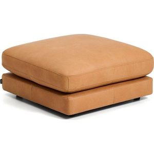 Hnědá kožená podnožka Gala – Kave Home obraz