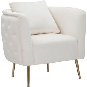 Krémové sametové křeslo Bucarest – Mauro Ferretti obraz