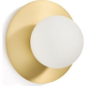 Bílé/ve zlaté barvě nástěnné svítidlo ø 25 cm Brisia – Kave Home obraz