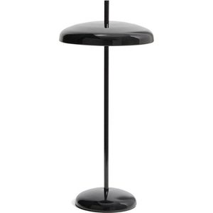 Černá LED stmívatelná stolní lampa s kovovým stínidlem (výška 35 cm) Porte – Kave Home obraz