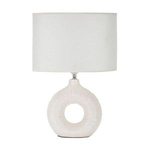 Bílá keramická stolní lampa s textilním stínidlem (výška 43 cm) Seta – Mauro Ferretti obraz
