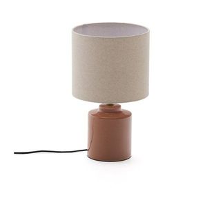 Stolní lampa v lososové barvě s textilním stínidlem (výška 40 cm) Daeli – Kave Home obraz