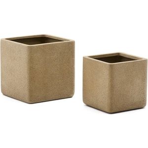 Obaly na květináče v sadě 2 ks z umělého kamene Minoa – Kave Home obraz