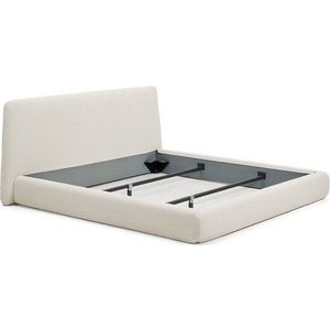 Béžová čalouněná dvoulůžková postel bez roštu 180x200 cm Martina – Kave Home obraz