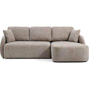 Taupe žinylková rozkládací rohová pohovka (pravý roh/s lenoškou) Laira – Kave Home obraz