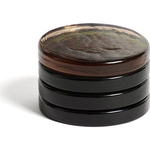 Tmavě hnědý skleněný podtácek Obila – Kave Home obraz