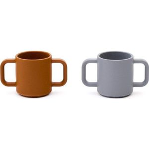 Modré/oranžové silikonové dětské hrnky v sadě 2 ks Lili – Kave Home obraz