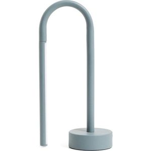 Světle modrá kovová LED stolní lampa (výška 30 cm) Bow – Kave Home obraz