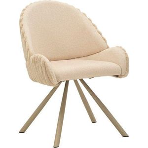 Krémová čalouněná jídelní křesla v sadě 2 ks s područkami Stockholm – Mauro Ferretti obraz