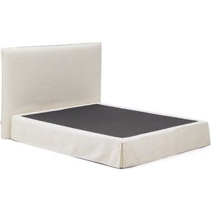 Bílá čalouněná dvoulůžková postel 160x200 cm Jaira – Kave Home obraz