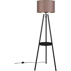 Černá stojací lampa s poličkou (výška 152 cm) Colette – Trio obraz