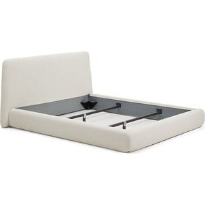 Béžová čalouněná dvoulůžková postel bez roštu 160x200 cm Martina – Kave Home obraz