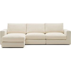 Béžová žinylková rohová pohovka (levý roh/s lenoškou) Alea – Kave Home obraz